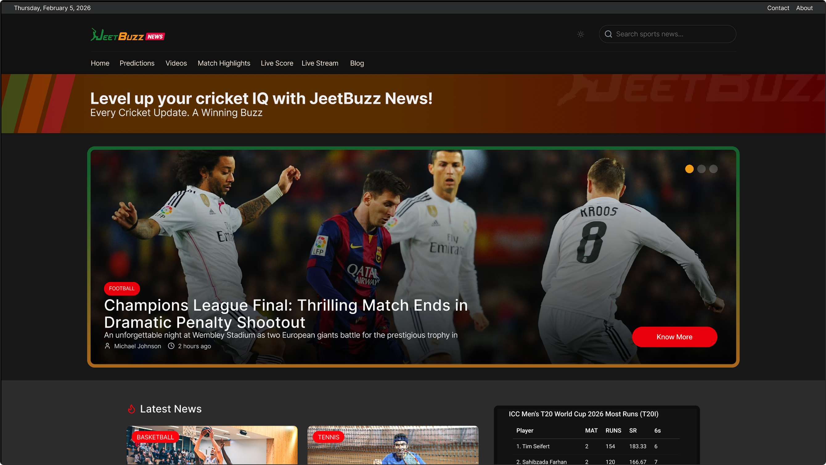 JeetBuzz News Homepage Overview Dark Mode (SEO image)